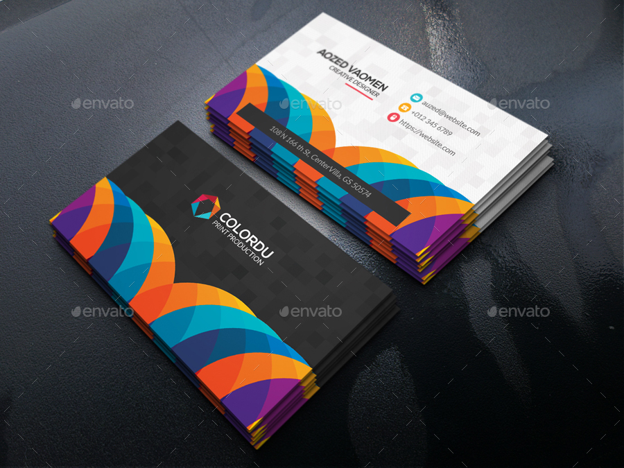 Color Business Card, Print Templates GraphicRiver